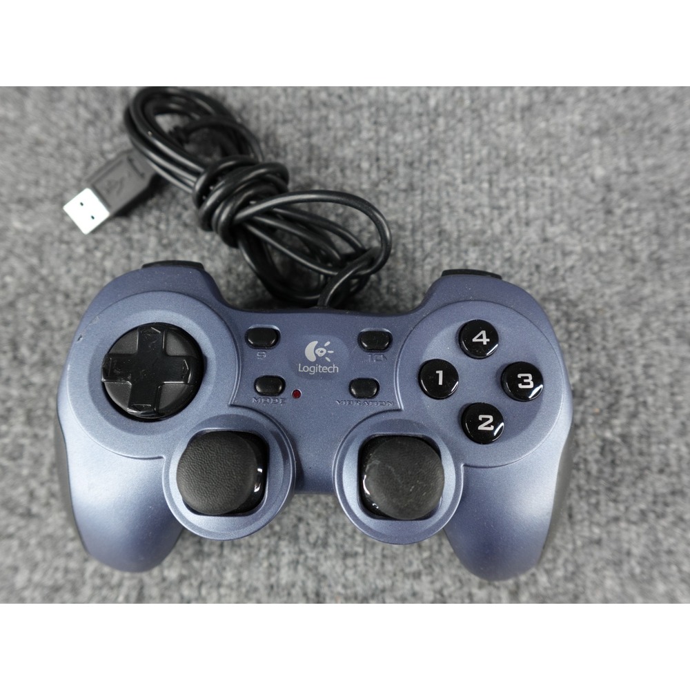 Logitech RumblePad 2 USB Game‎ Controller Black Blue Vibration PC Gaming